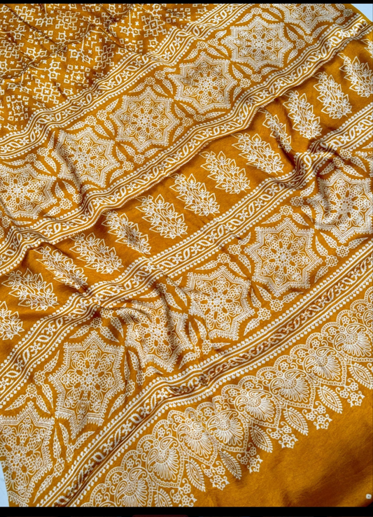 YELLOW MUSTARD PATOLA SAREE