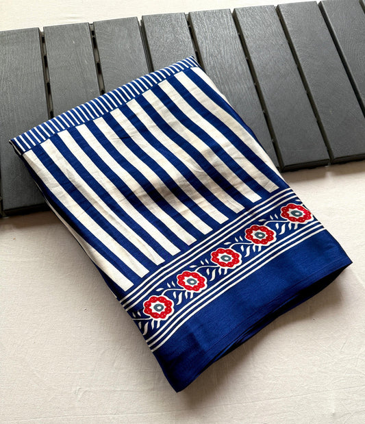 TRADITIONAL BLUE COLOR BINDI SAREE